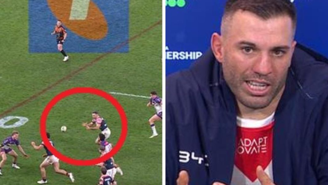 NRL 2025: Sydney Roosters post-match press conference, James Tedesco, forward pass call, NRL referees, Mark Nawaqanitawase, news, videos, highlights