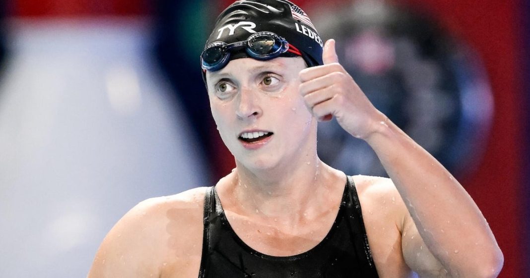 Katie Ledecky breaks her own record in women's swimming Katie Ledecky breaks her own record in women's swimming
